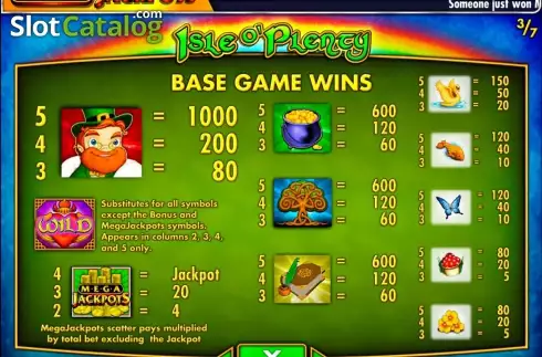 Οθόνη4. MegaJackpots Isle O'Plenty Κουλοχέρης