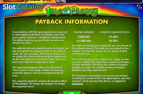 Οθόνη8. MegaJackpots Isle O'Plenty Κουλοχέρης