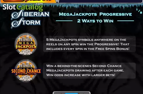 Οθόνη2. MegaJackpots Siberian Storm Κουλοχέρης