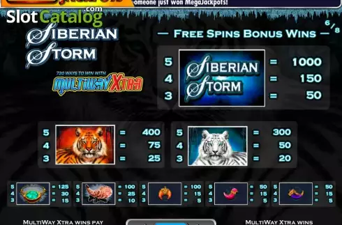 Οθόνη7. MegaJackpots Siberian Storm Κουλοχέρης