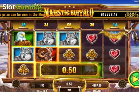 Οθόνη3. MegaJackpots Magestic Buffallo Κουλοχέρης