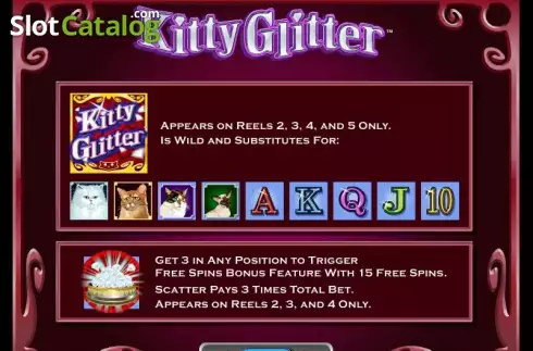 Πίνακας πληρωμών. Kitty Glitter Κουλοχέρης
