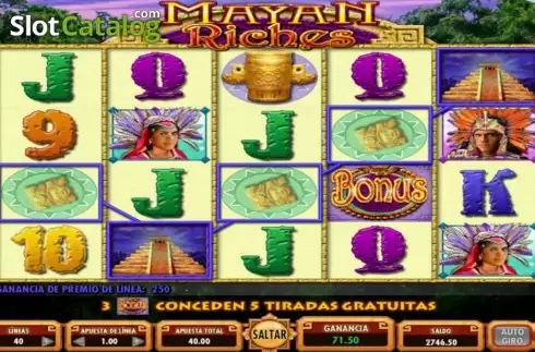 Κύριο παιχνίδι. Mayan Riches Κουλοχέρης