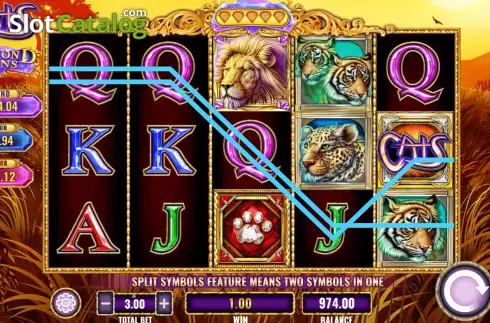 Οθόνη3. Cats Diamond Spins Κουλοχέρης 