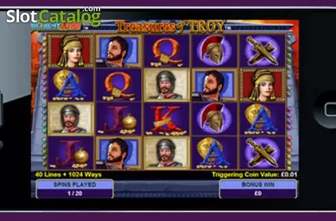 κινητή έκδοση. Treasures of Troy Κουλοχέρης