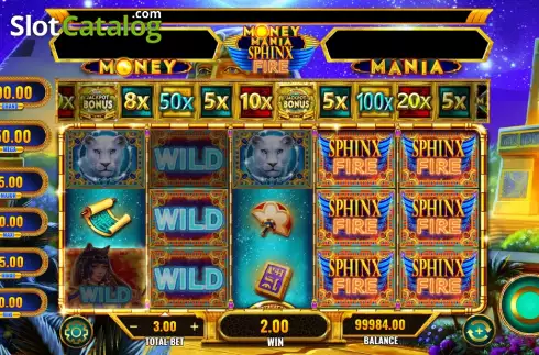 Οθόνη3. Money Mania Sphinx Fire Κουλοχέρης 
