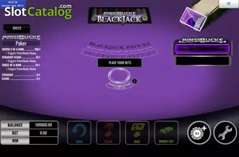 Οθόνη2. PowerBucks Blackjack Κουλοχέρης