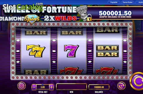 Οθόνη2. Wheel of Fortune Diamond Spins 2x Wilds Κουλοχέρης