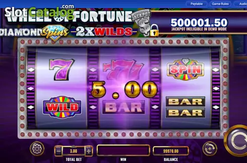 Οθόνη3. Wheel of Fortune Diamond Spins 2x Wilds Κουλοχέρης