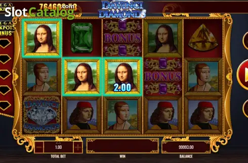 Οθόνη3. Da Vinci Diamonds MegaJackpots Κουλοχέρης 