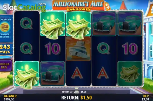 Οθόνη3. Millionaire's Mile: Hold & Win Κουλοχέρης