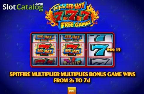 Οθόνη 1. Triple Red Hot 7s Κουλοχέρης