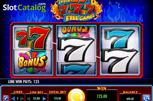Οθόνη 2. Triple Red Hot 7s Κουλοχέρης