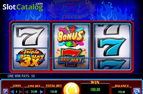 Οθόνη 3. Triple Red Hot 7s Κουλοχέρης