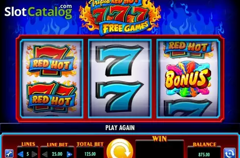 Οθόνη 5. Triple Red Hot 7s Κουλοχέρης