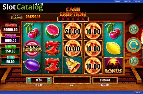 Οθόνη2. Cash Eruption MegaJackpots Κουλοχέρης