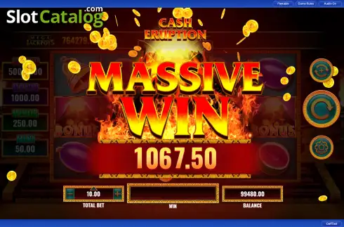 Οθόνη3. Cash Eruption MegaJackpots Κουλοχέρης