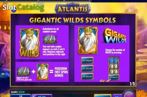 Πίνακας πληρωμών 1. King of Atlantis (IGT) Κουλοχέρης
