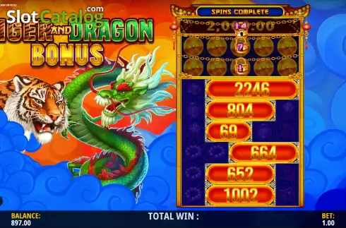 Οθόνη3. Tiger and Dragon - Cash on Reels Κουλοχέρης 