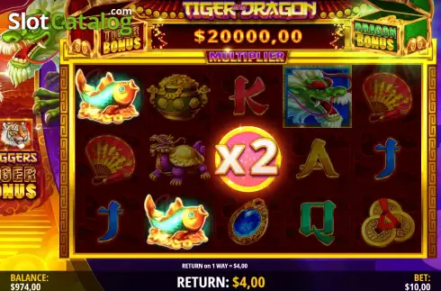 Οθόνη3. Tiger and Dragon Multiplier Κουλοχέρης