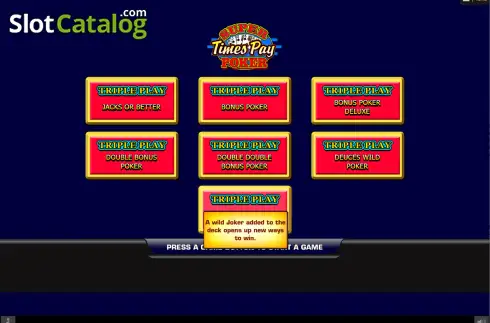 Οθόνη3. Super Times Pay Triple Play Poker Κουλοχέρης