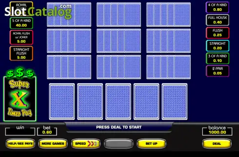 Οθόνη2. Super Times Pay Ten Play Poker Κουλοχέρης