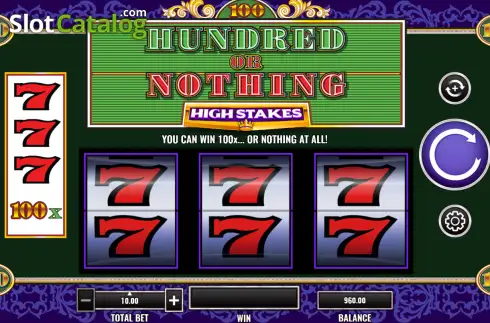 Οθόνη2. Hundred or Nothing High Stakes Κουλοχέρης