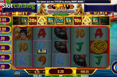 Οθόνη3. Money Mania Triple Fortune Dragon Unleashed Κουλοχέρης