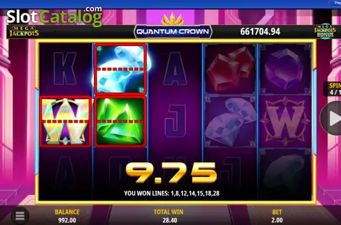 Οθόνη3. Quantum Crown MegaJackpots Κουλοχέρης