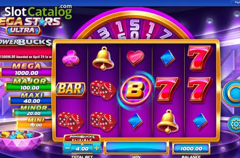 Οθόνη2. PowerBucks Mega Stars Ultra Κουλοχέρης