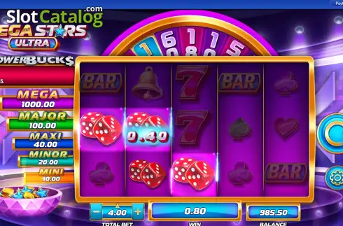 Οθόνη3. PowerBucks Mega Stars Ultra Κουλοχέρης