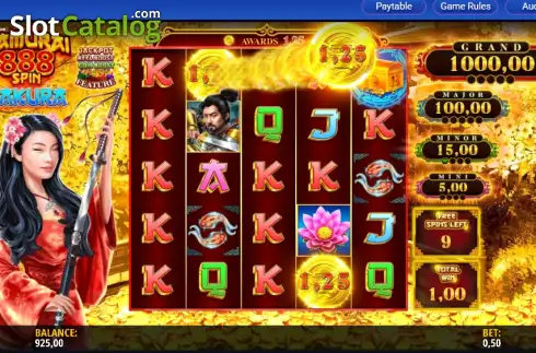 Οθόνη3. Samurai 888 Spin Sakura Κουλοχέρης