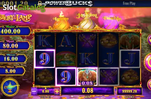Οθόνη3. PowerBucks Mystery of the Lamp Treasure Oasis Κουλοχέρης 