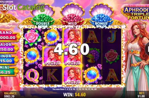 Οθόνη3. Aphrodite Triple Fortune Κουλοχέρης 