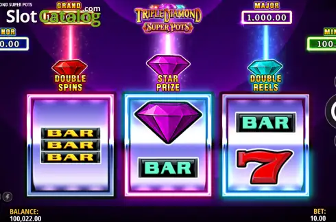 Οθόνη2. Triple Diamond Super Pots Κουλοχέρης