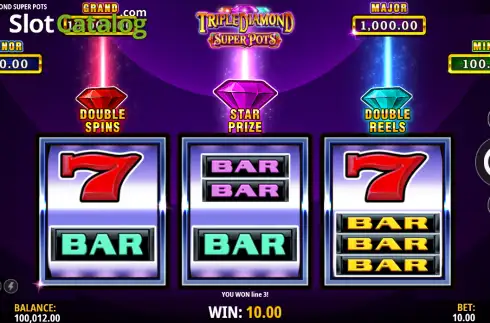 Οθόνη3. Triple Diamond Super Pots Κουλοχέρης