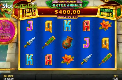 Οθόνη2. Tiger and Dragon Aztec Jungle Multiplier Κουλοχέρης 