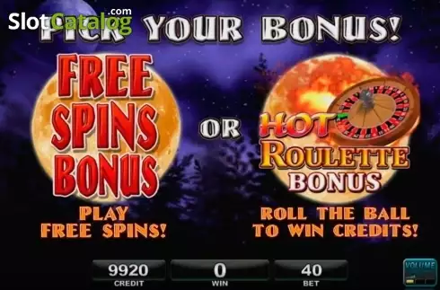 Επιλέξτε ένα μπόνους. Hot Roulette - Wolf Run Κουλοχέρης