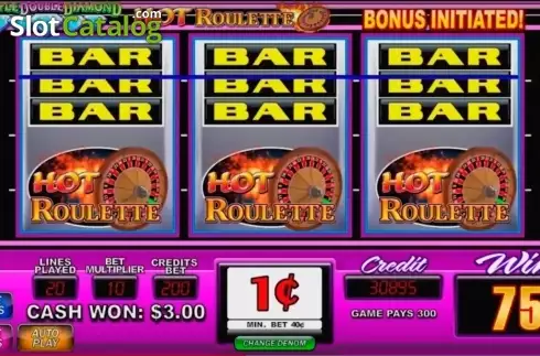 Ρουλέτα μπόνους. Hot Roulette - Triple Double Diamond Κουλοχέρης