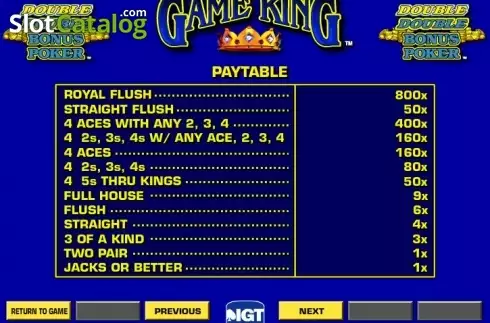 Οθόνη6. Double Double Bonus Poker Game King Κουλοχέρης 