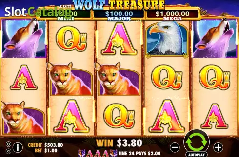 Οθόνη5. Wolf Treasure (IGTech) Κουλοχέρης