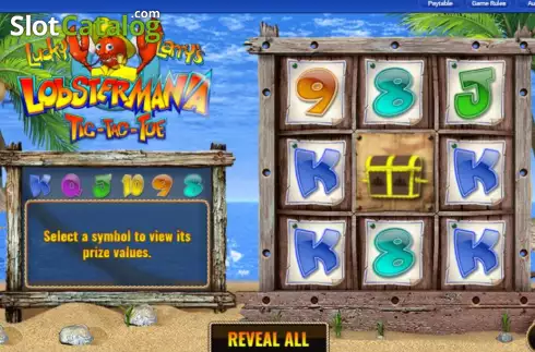 Οθόνη2. Lucky Larry's Lobstermania Tic-Tac-Toe Κουλοχέρης