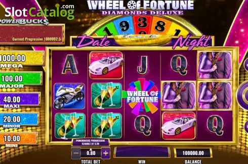 Οθόνη2. PowerBucks Wheel of Fortune Diamonds Deluxe Date Night Κουλοχέρης 