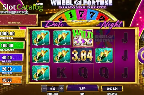 Οθόνη3. PowerBucks Wheel of Fortune Diamonds Deluxe Date Night Κουλοχέρης 