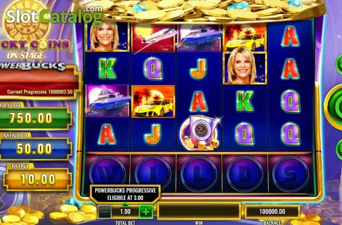Οθόνη2. PowerBucks Wheel of Fortune Lucky Coins On Stage Κουλοχέρης