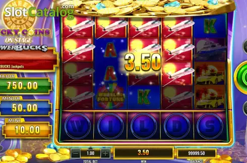 Οθόνη3. PowerBucks Wheel of Fortune Lucky Coins On Stage Κουλοχέρης