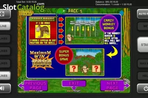 Οθόνη8. Crazy Monkey (Igrosoft) Κουλοχέρης 