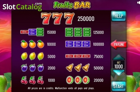 Οθόνη3. Fruits Bar (3x3) Κουλοχέρης
