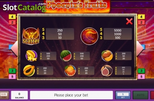 Οθόνη3. Phoenix's Fruits Κουλοχέρης 