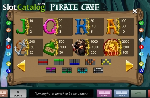 Οθόνη3. Pirate Cave (InBet Games) Κουλοχέρης